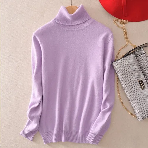 Cashmere Sweater Women Turtleneck Women's Plus Size Knitted