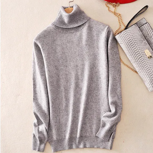 Cashmere Sweater Women Turtleneck Women's Plus Size Knitted