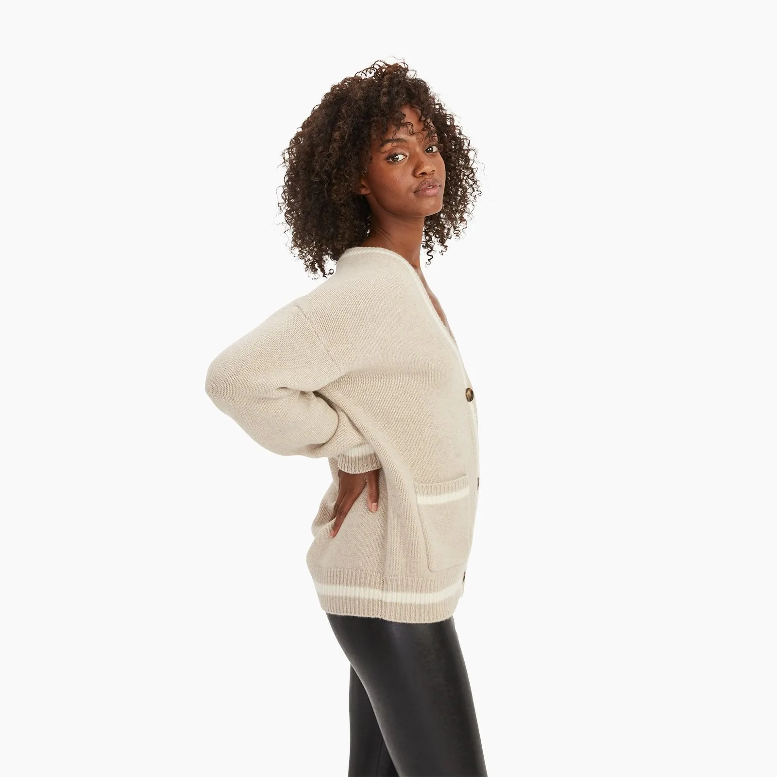 Cashmere Varsity Boyfriend Cardigan