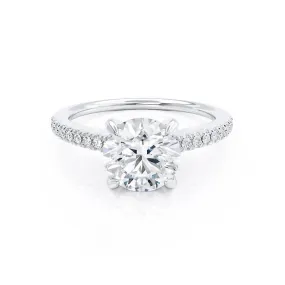 CATALINA - Round Lab Diamond Platinum Shoulder Set Ring