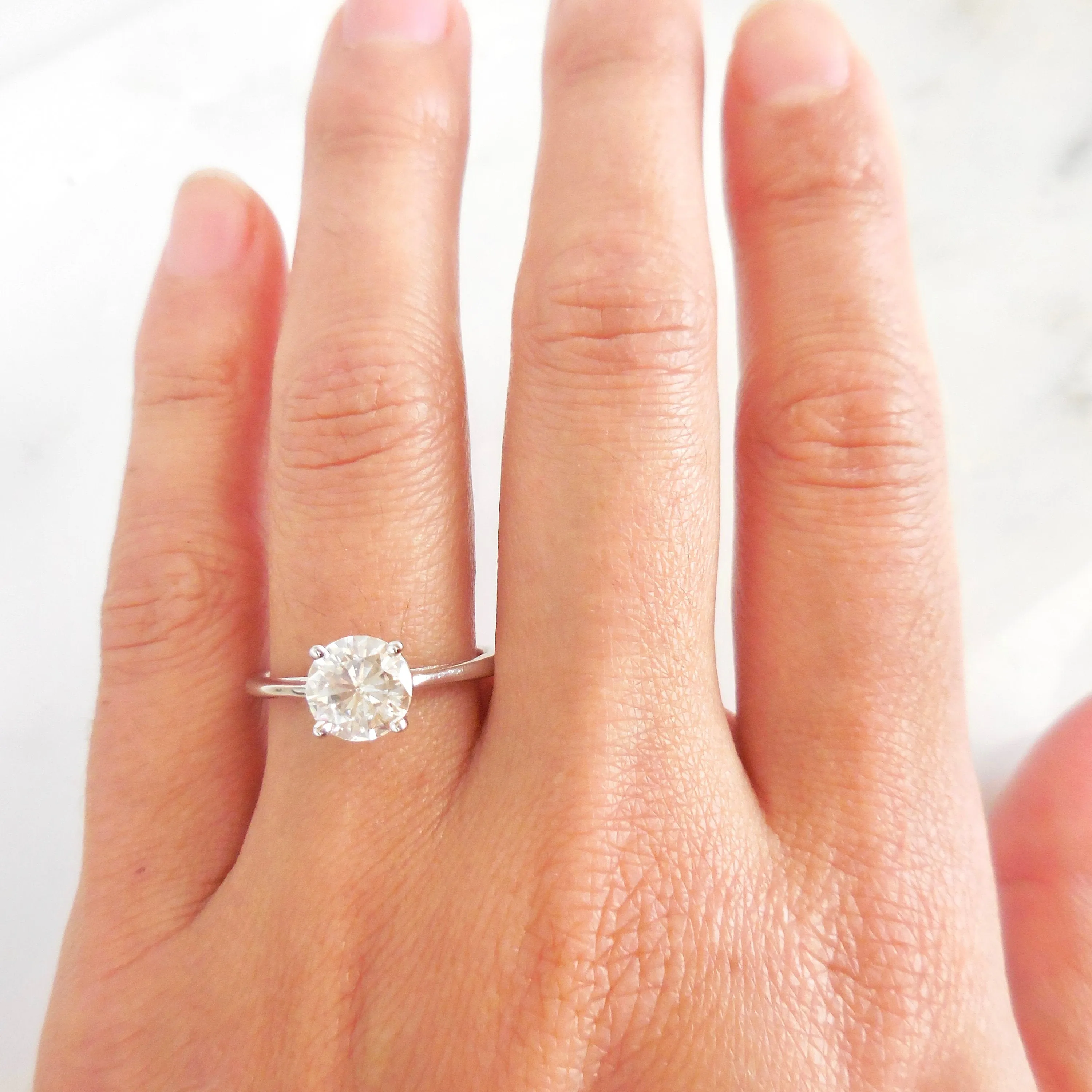 Charles & Colvard Moissanite Engagement Ring - Alternative Diamond Engagement Ring Women