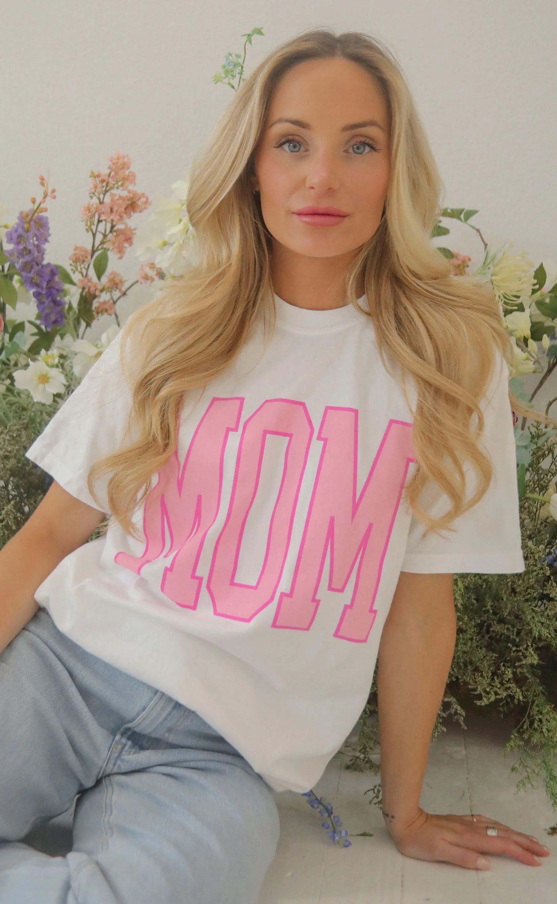 charlie southern: mom t shirt - pink