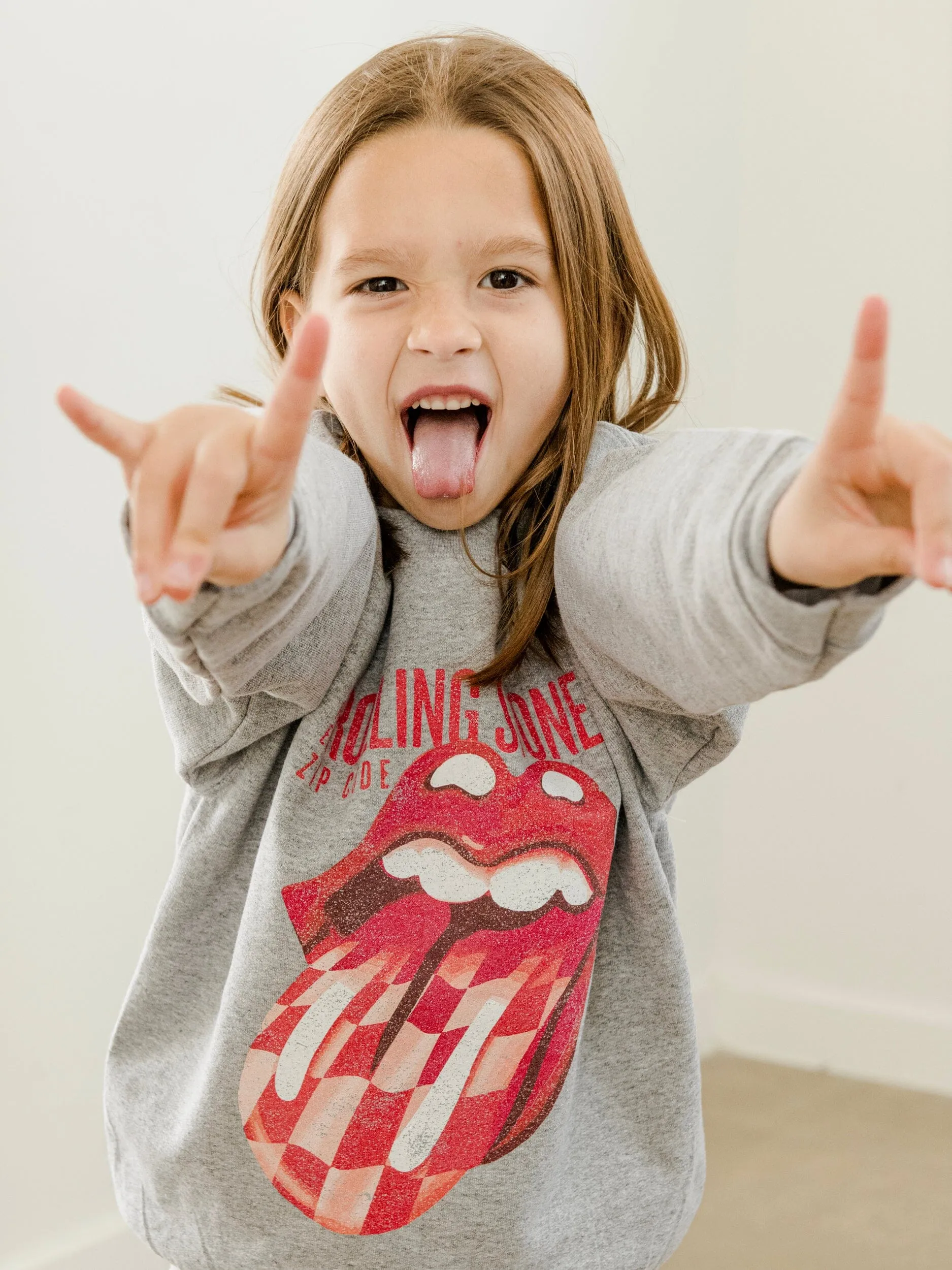 Children's Rolling Stones Zip Code Gray Sweatshirt