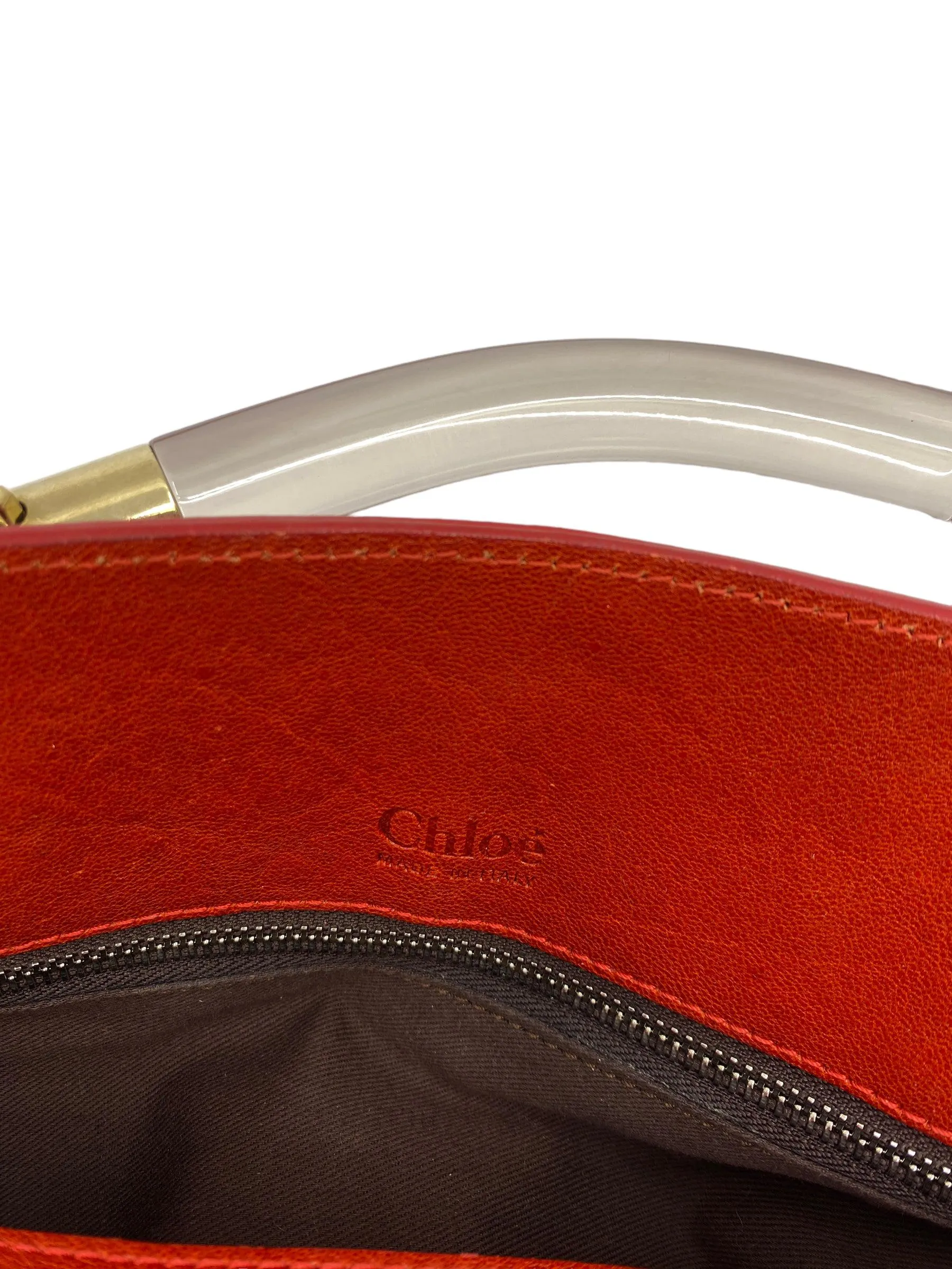 Chloe Red Leather Saskia Bag