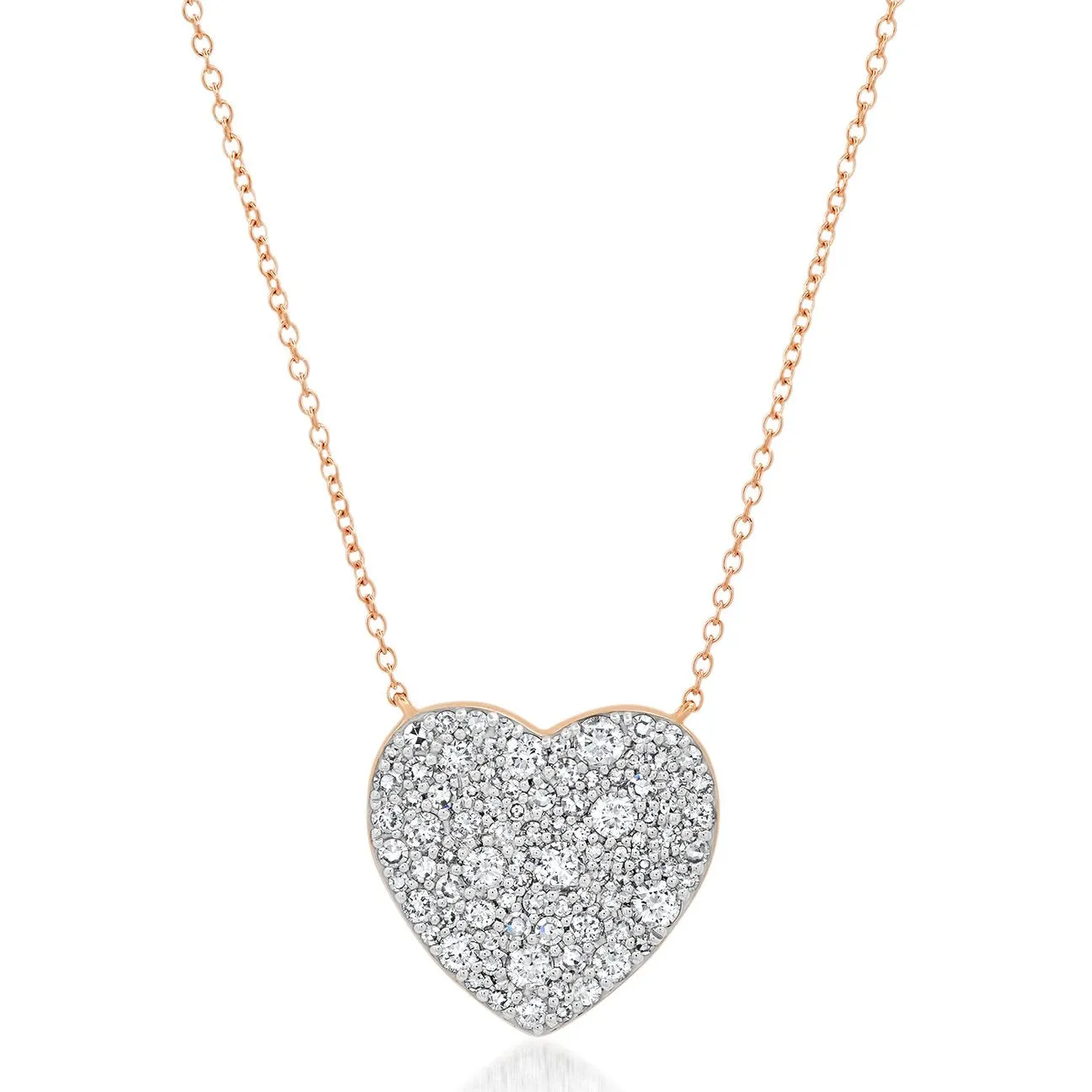 Classic Cluster Diamond Heart Necklace