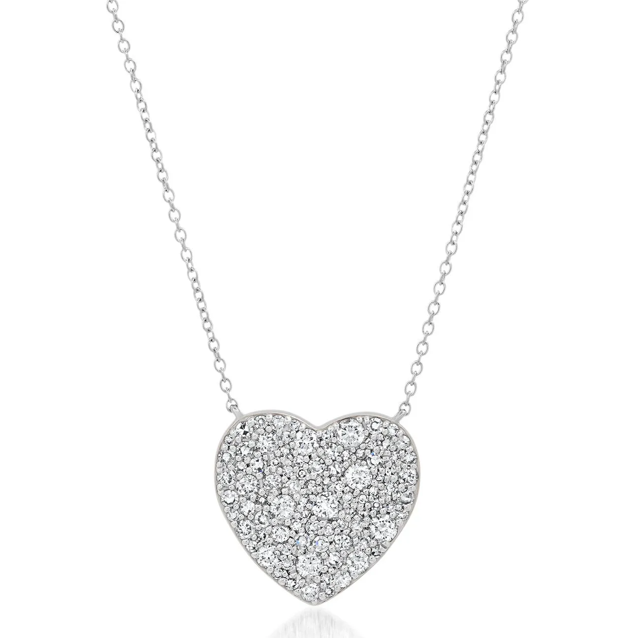 Classic Cluster Diamond Heart Necklace