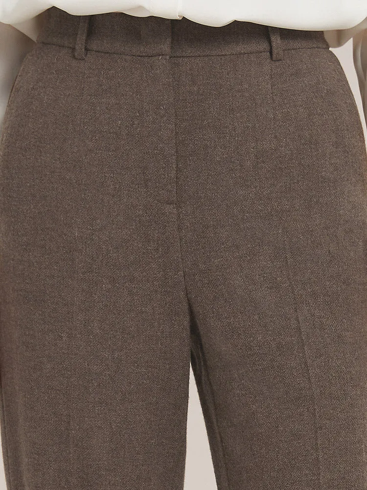 Coffee Brown Washable Woolen Pants