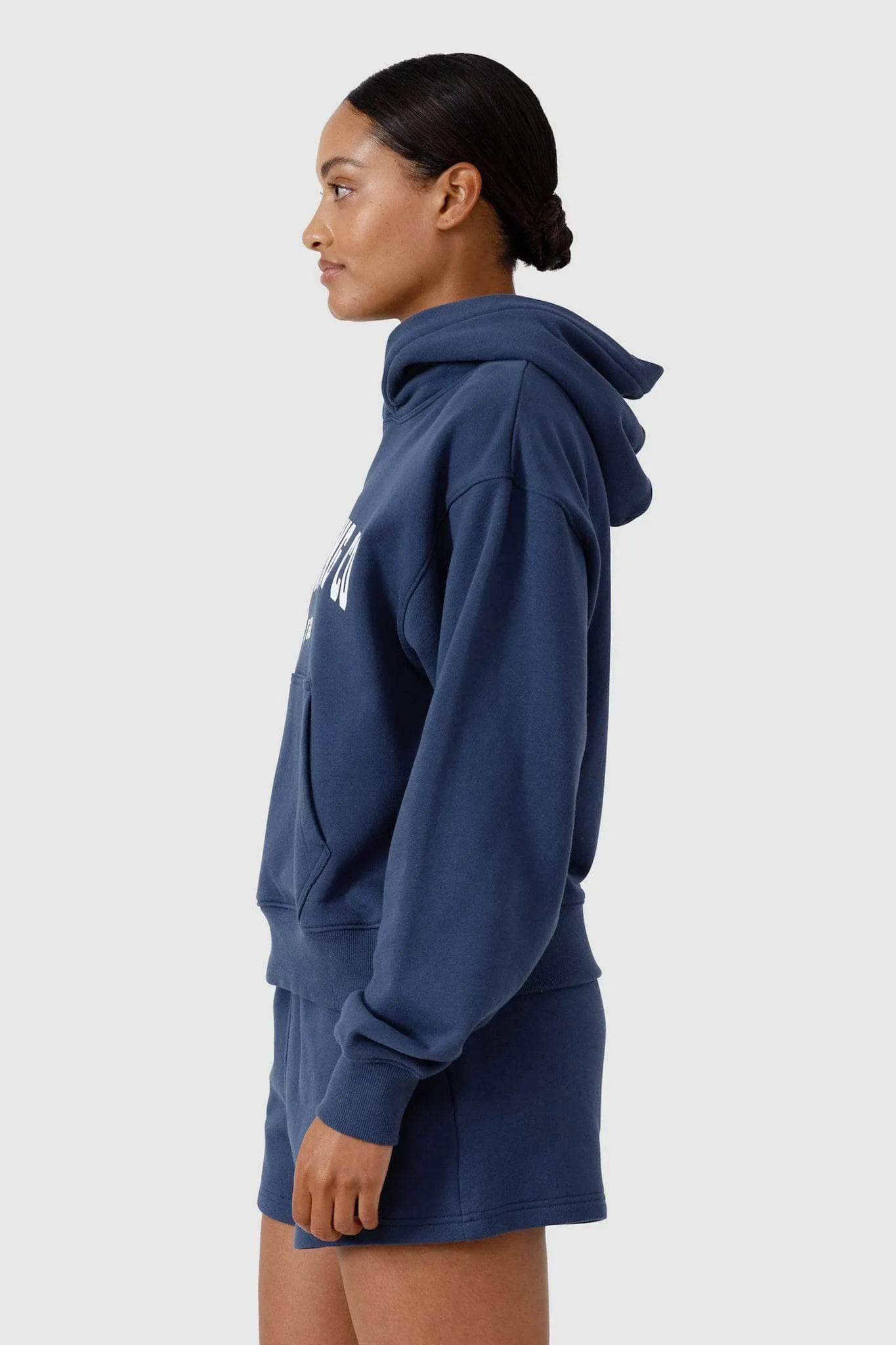 College Logo Hoodie Navy