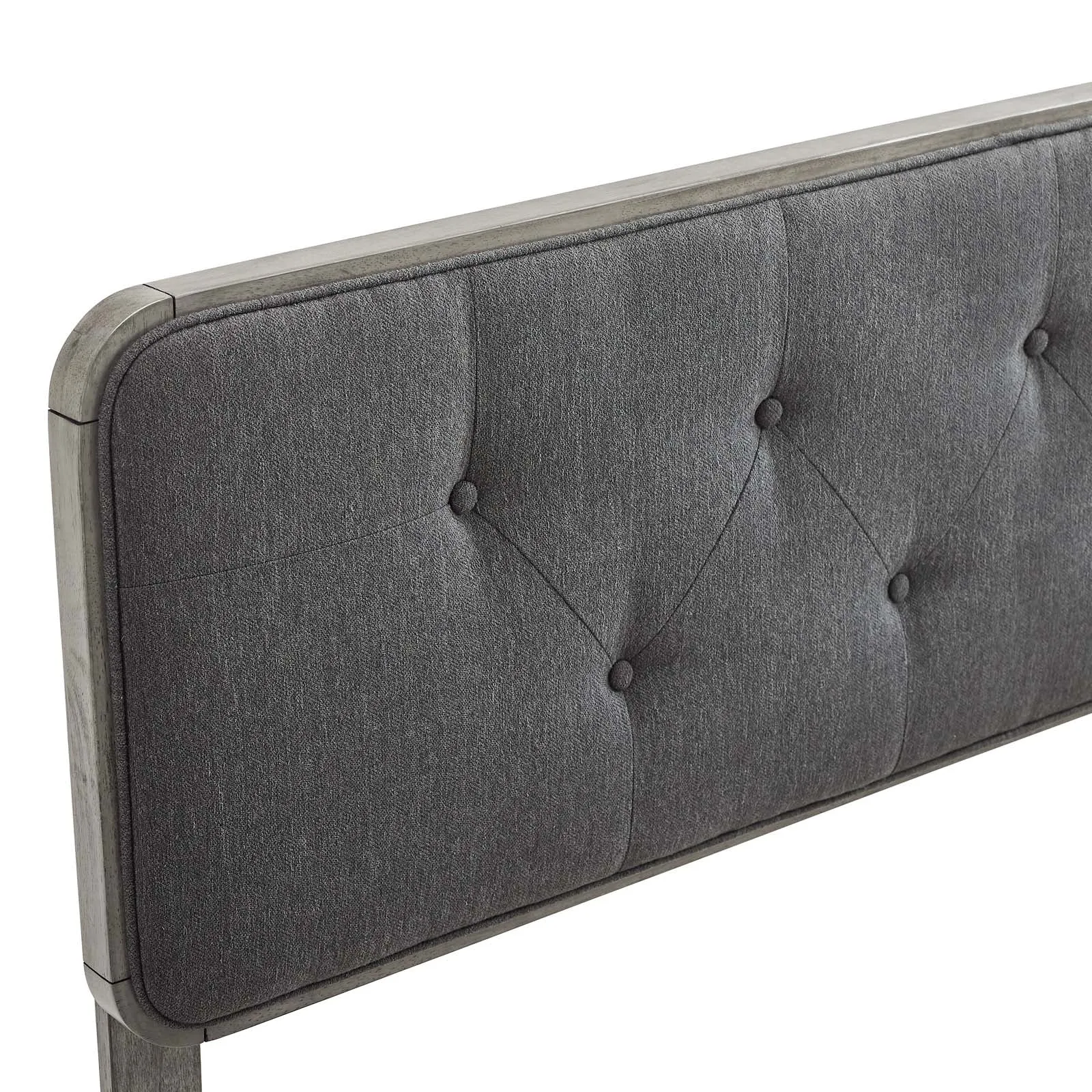 Collins Tufted Fabric and Wood Headboard