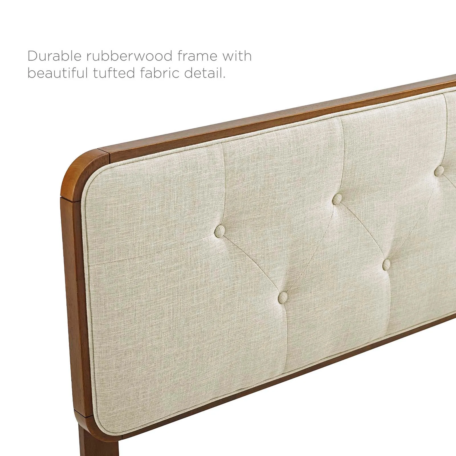 Collins Tufted Fabric and Wood Headboard