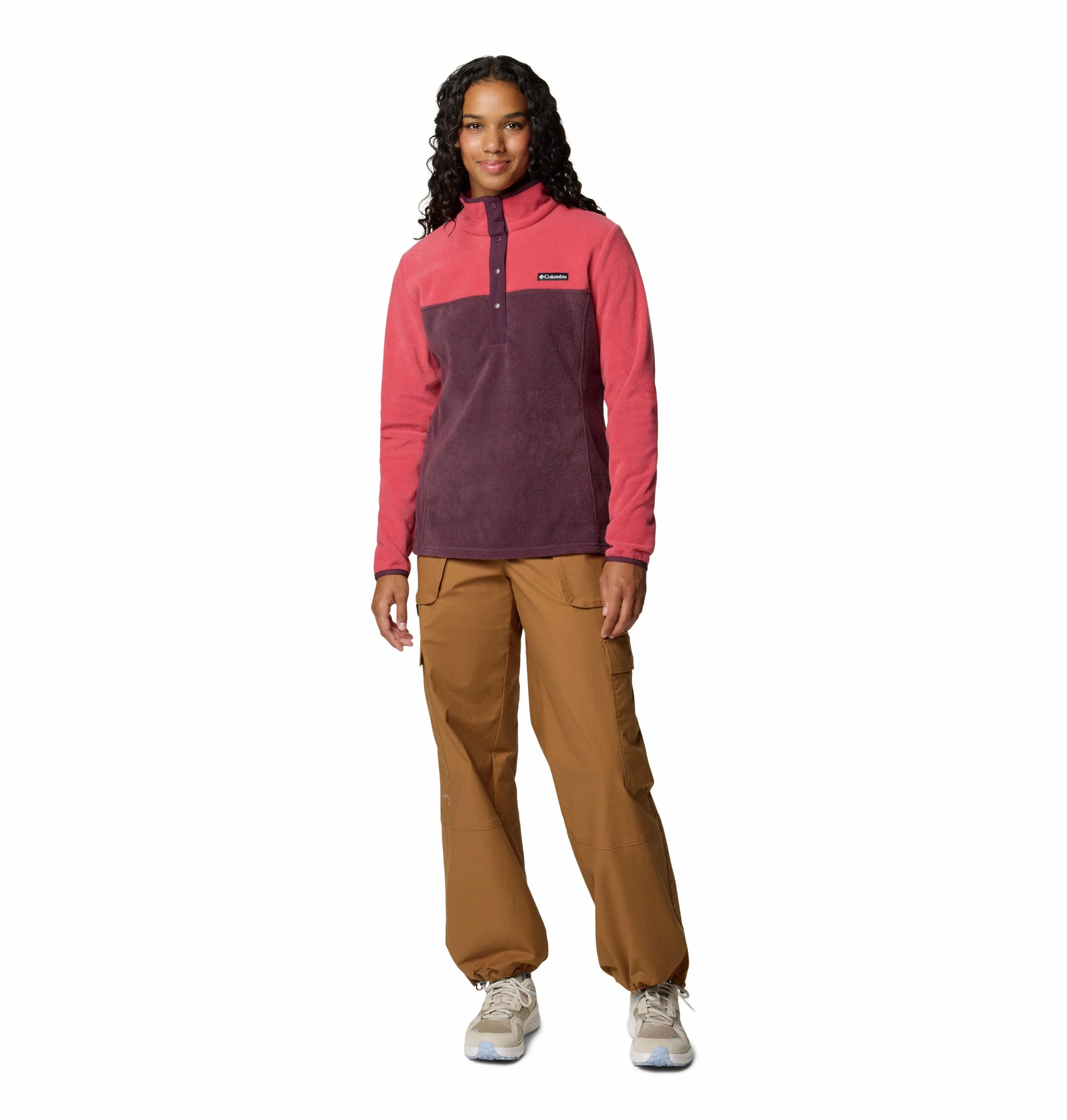 Columbia Ladies Benton Springs 1/2 Snap Pullover Fleece-RED