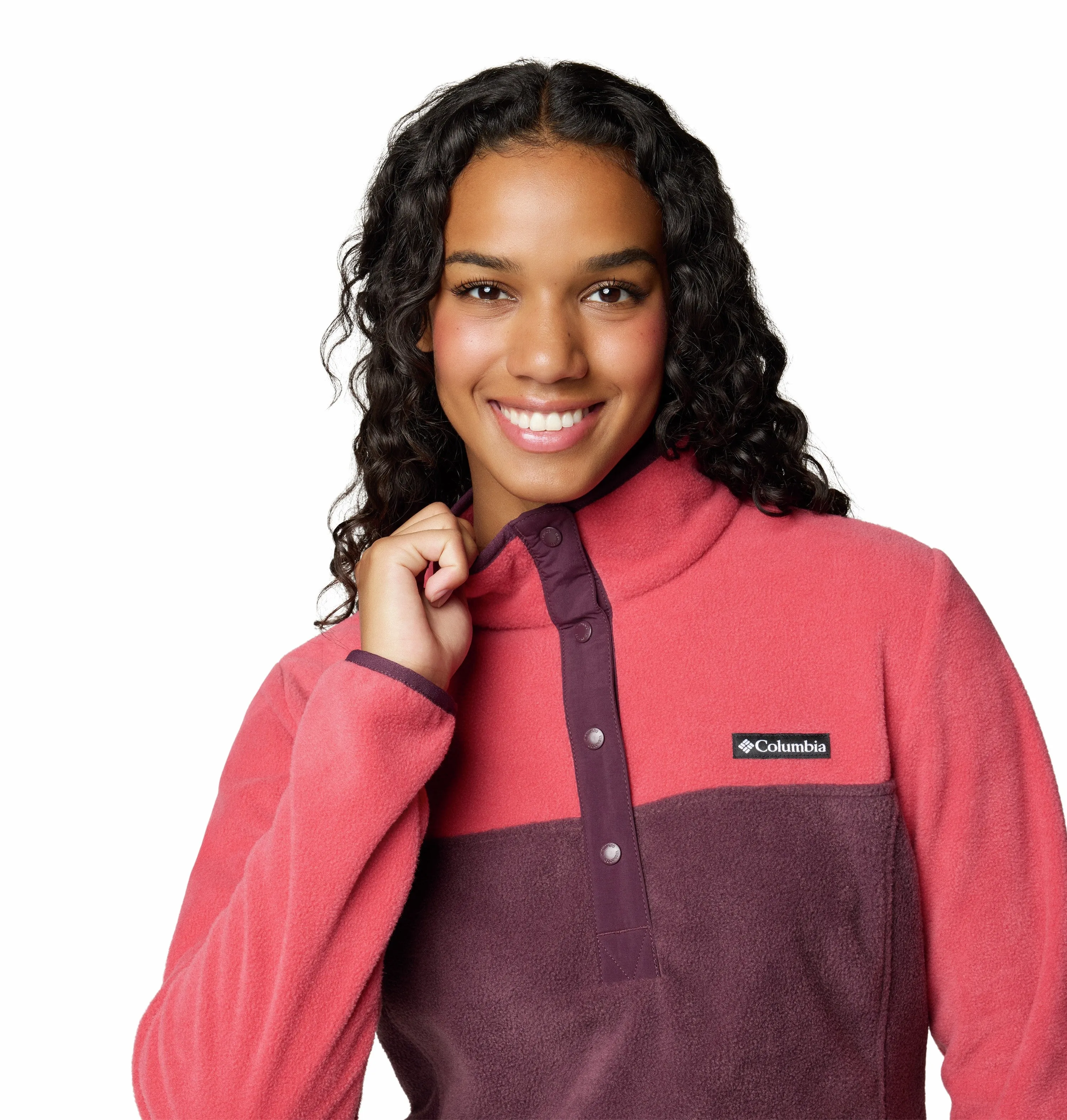 Columbia Ladies Benton Springs 1/2 Snap Pullover Fleece-RED