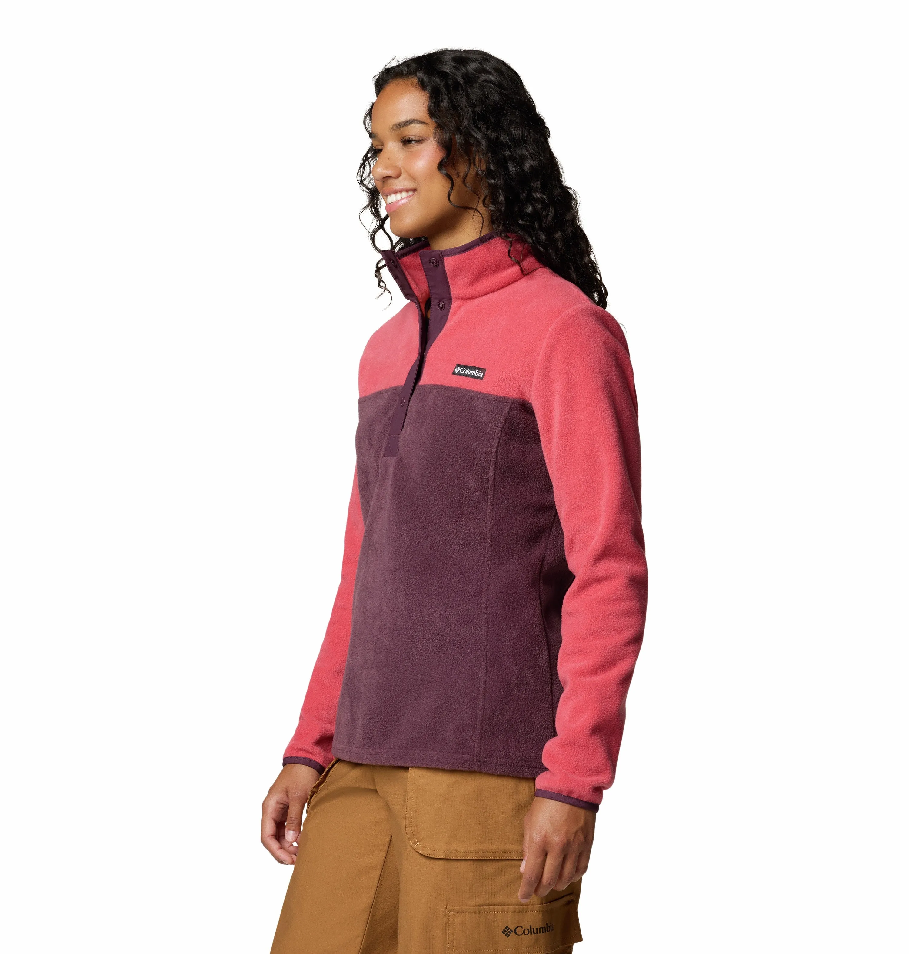 Columbia Ladies Benton Springs 1/2 Snap Pullover Fleece-RED