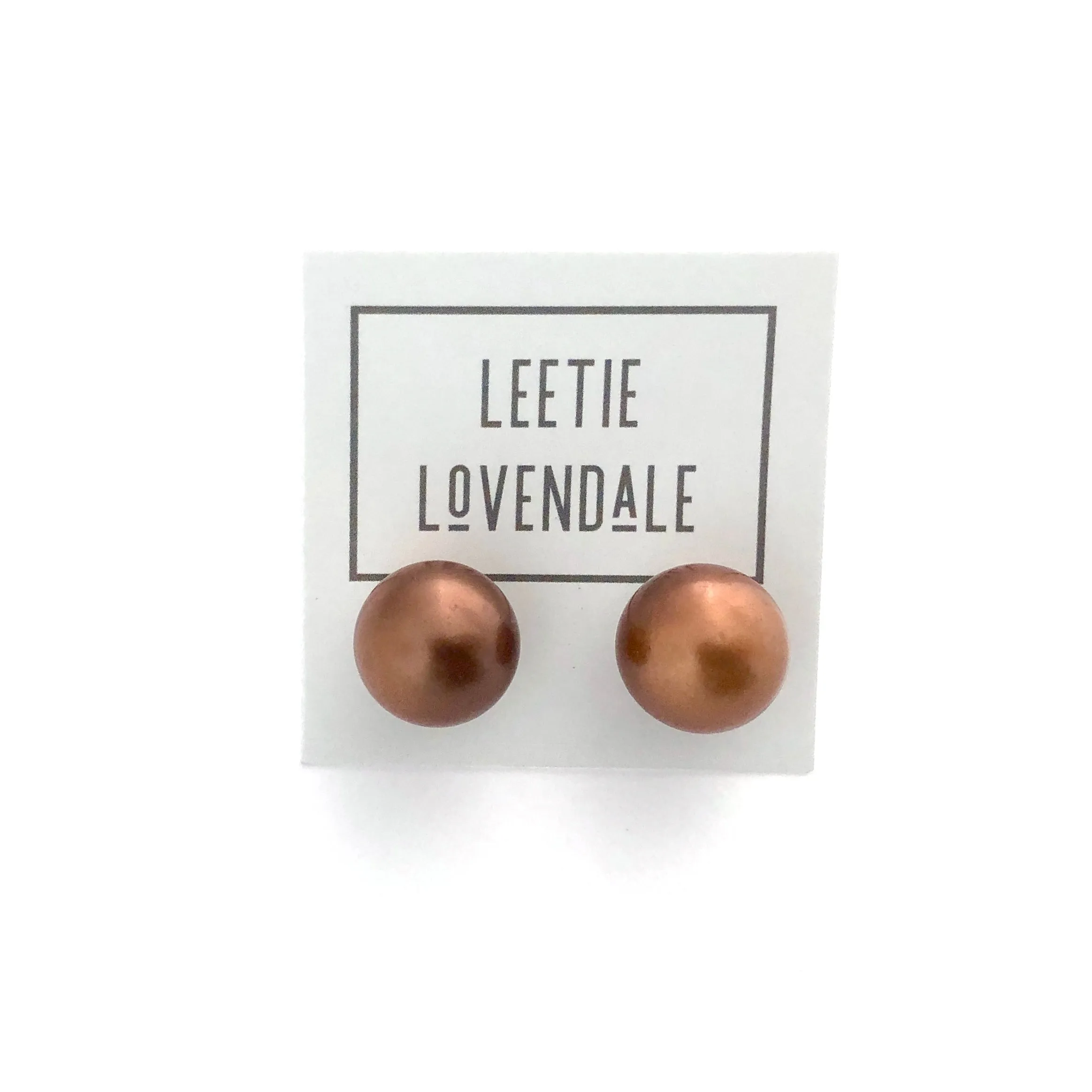 Copper Metallic Jumbo Ball Stud Earrings