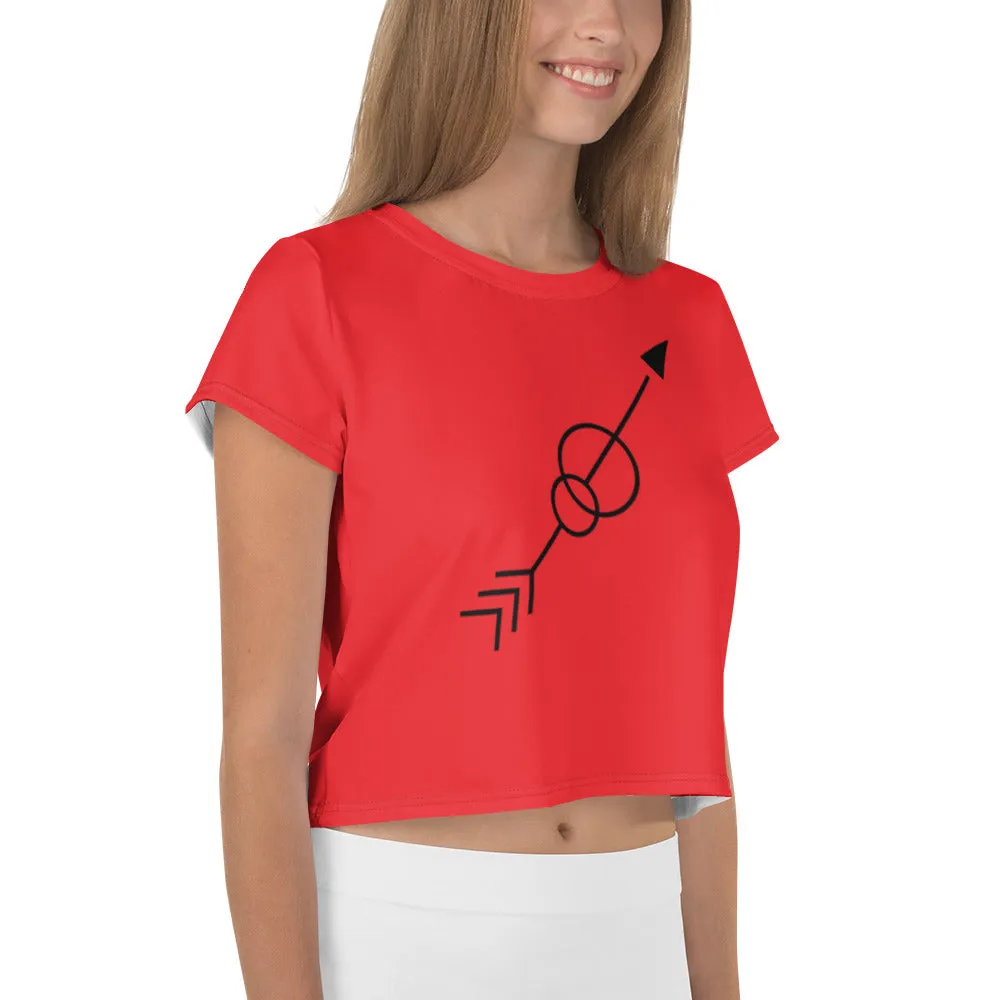 Crop Tee red with arrows