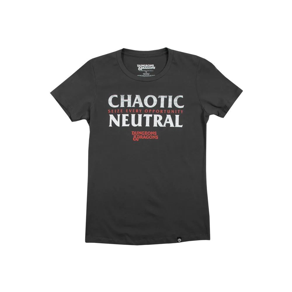 D&D Women's Chaotic Neutral Charcoal Tee