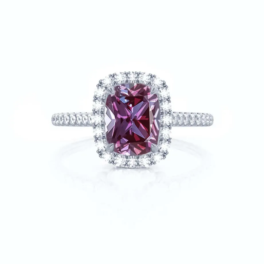 DARLEY - Chatham® Alexandrite Elongated Cushion Micro Pavé 950 Platinum Halo