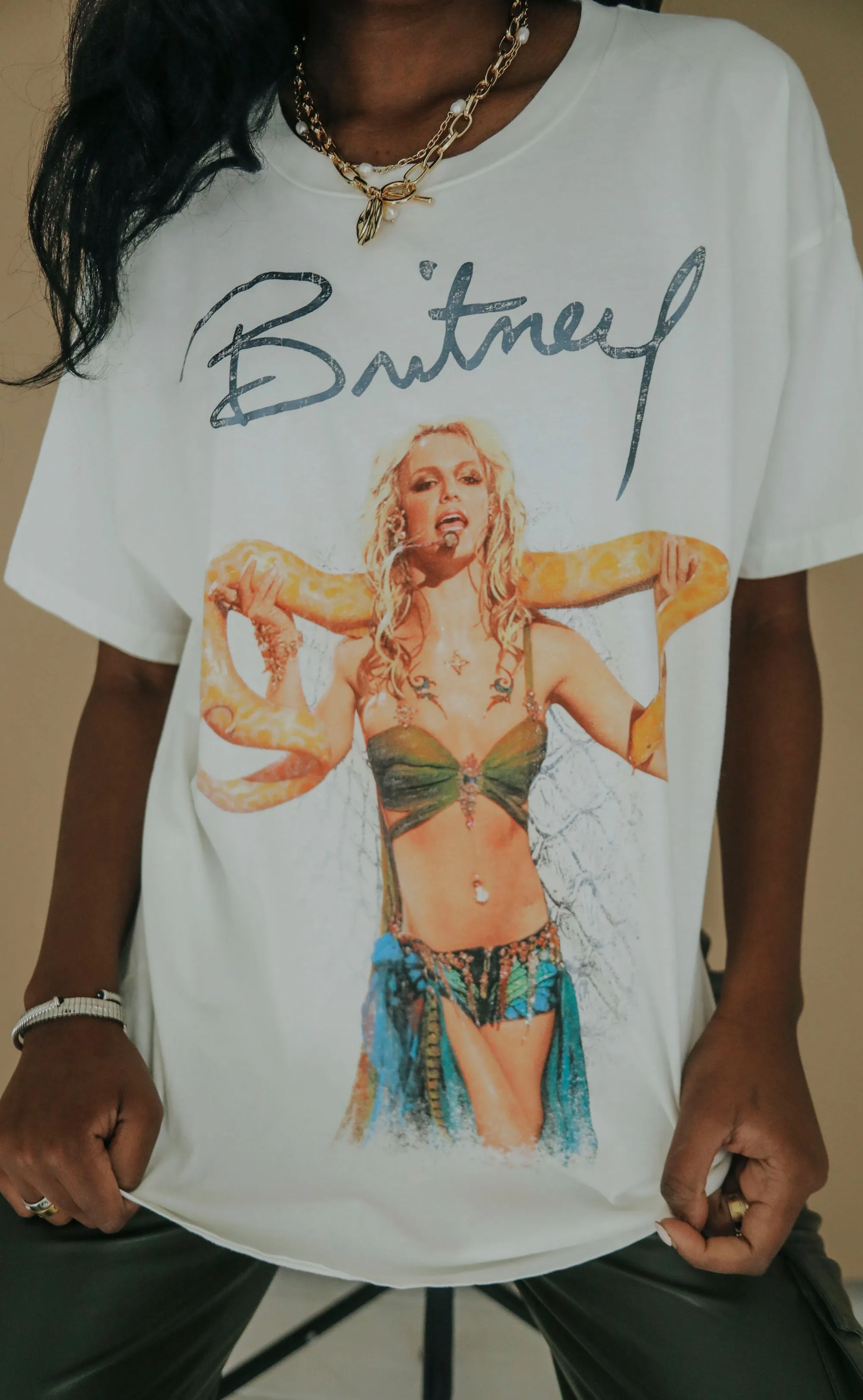 daydreamer: britney spears slave 4 u merch tee - white