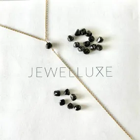 Diamond Lariat Necklace, Black Diamond Lariat Silver Rose or Gold