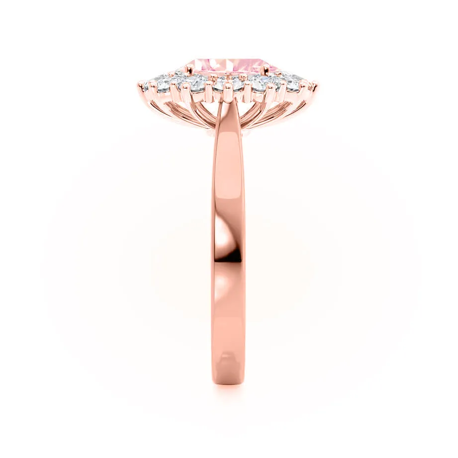 DIANA - Chatham® Champagne Sapphire & Lab Diamond 18k Rose Gold