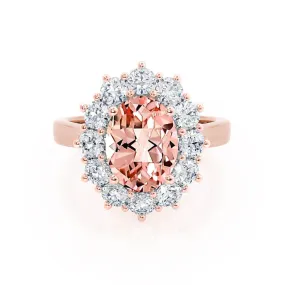 DIANA - Chatham® Champagne Sapphire & Lab Diamond 18k Rose Gold