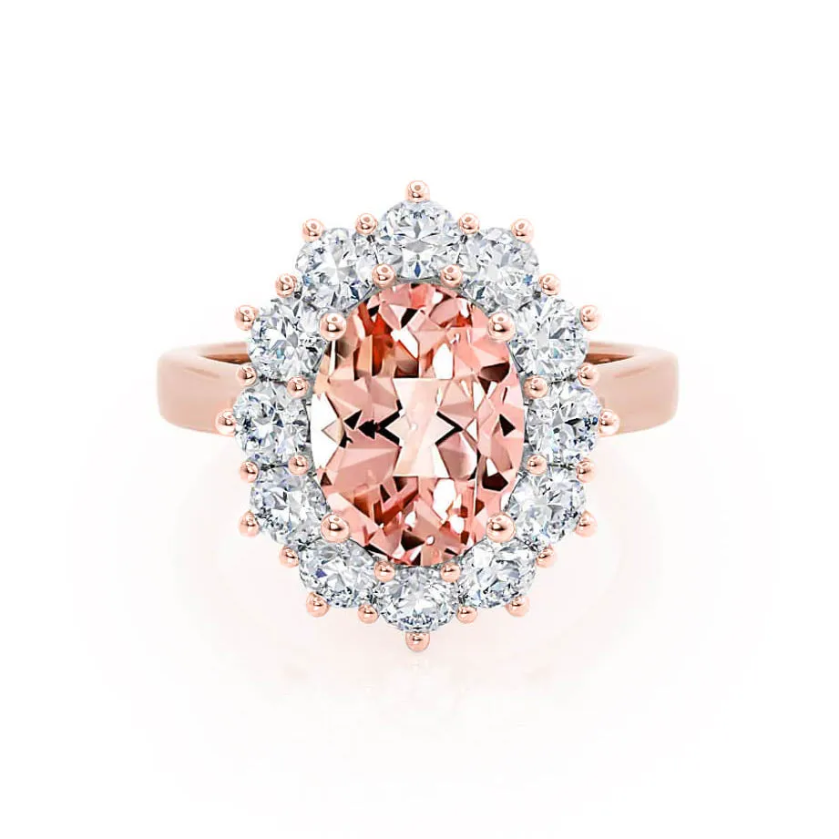 DIANA - Chatham® Champagne Sapphire & Lab Diamond 18k Rose Gold