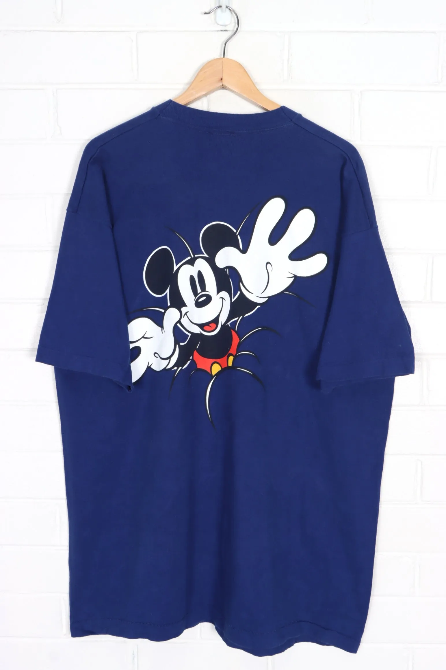 DISNEY Classic Mickey Mouse 90s Front Back Single Stitch T-Shirt USA Made (XXL)