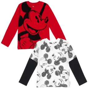 Disney Mickey Mouse 2 Pack Hangdown Long Sleeve T-Shirts