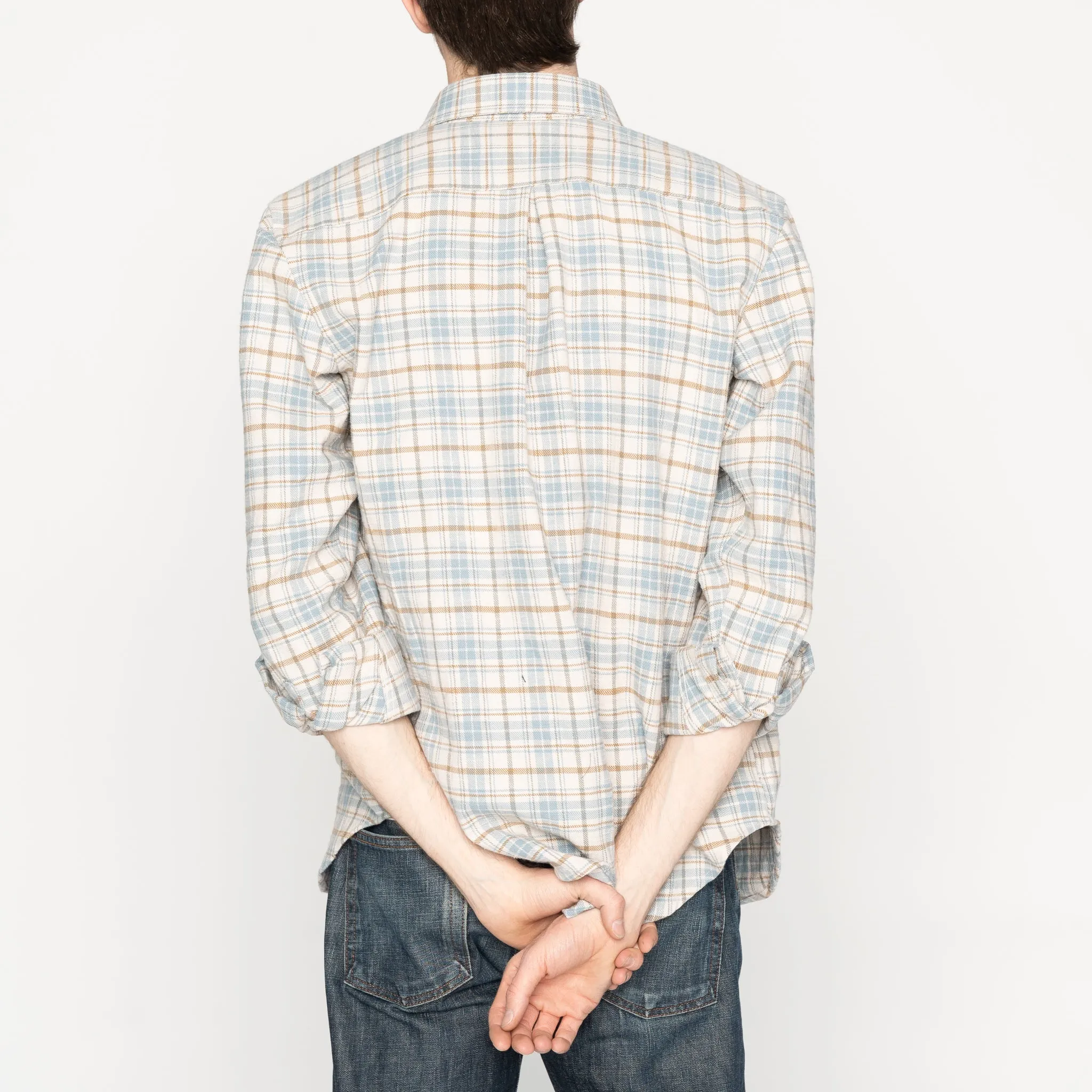 Easy Shirt - Big Slub Check Flannel - Pale Blue