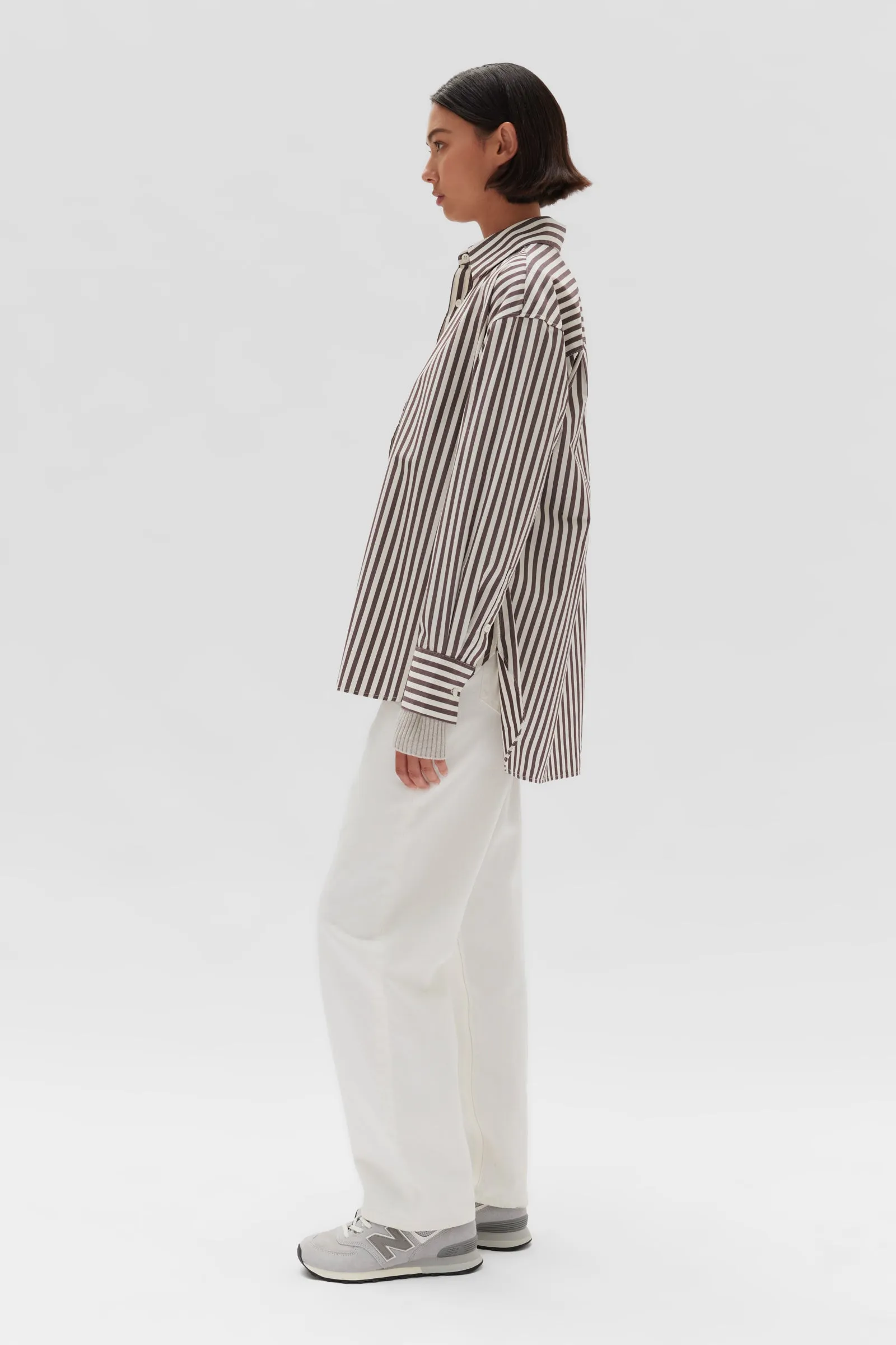 Everyday Poplin Shirt Bordeaux Stripe