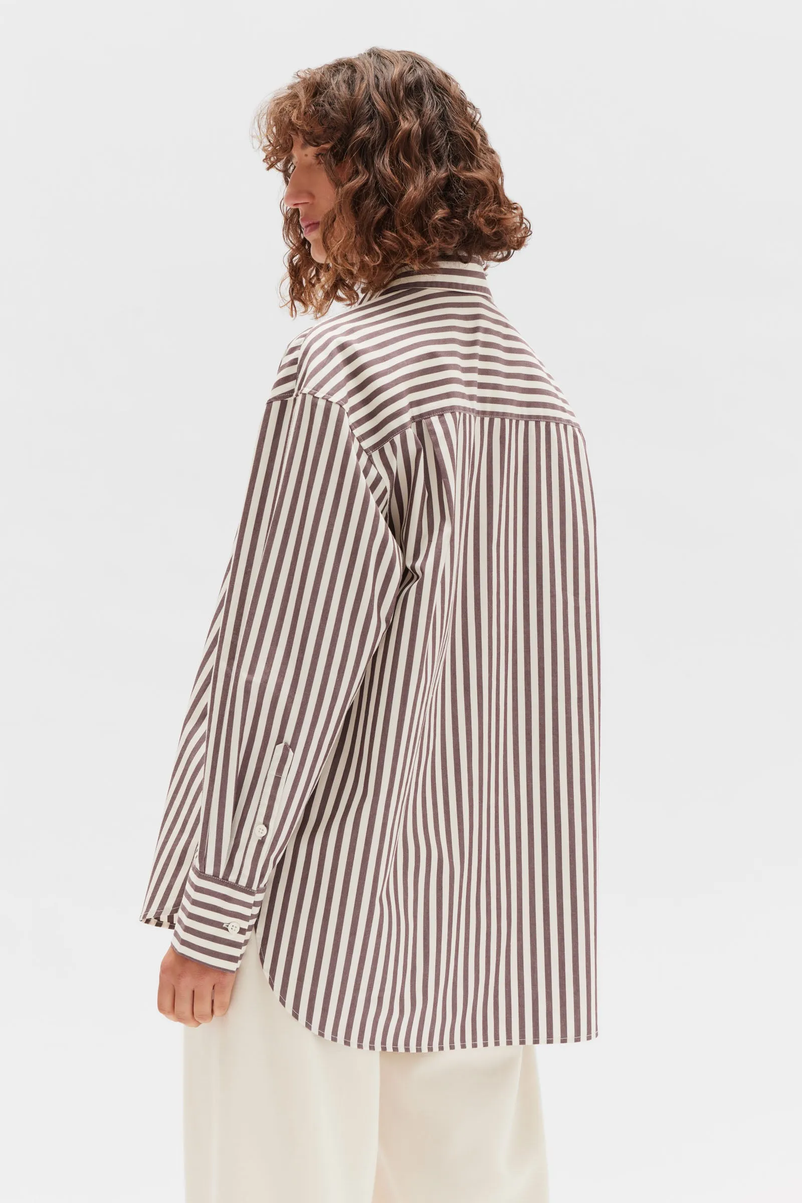 Everyday Poplin Shirt Bordeaux Stripe