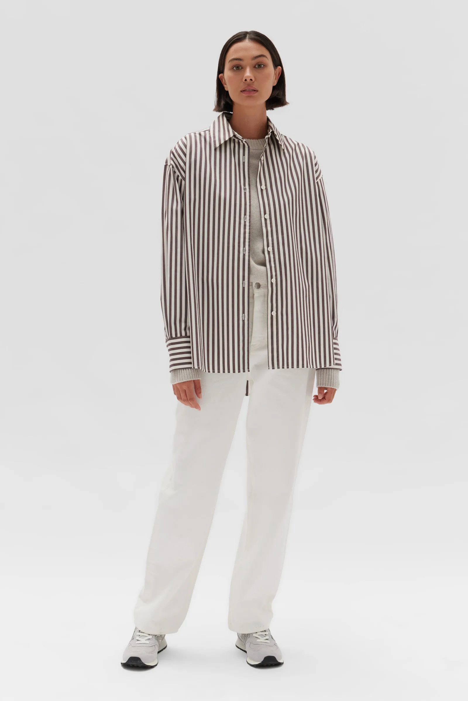 Everyday Poplin Shirt Bordeaux Stripe