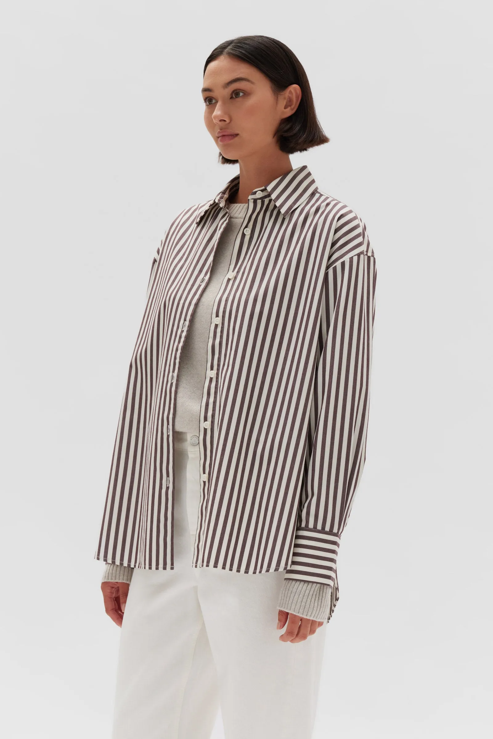 Everyday Poplin Shirt Bordeaux Stripe