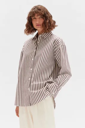 Everyday Poplin Shirt Bordeaux Stripe