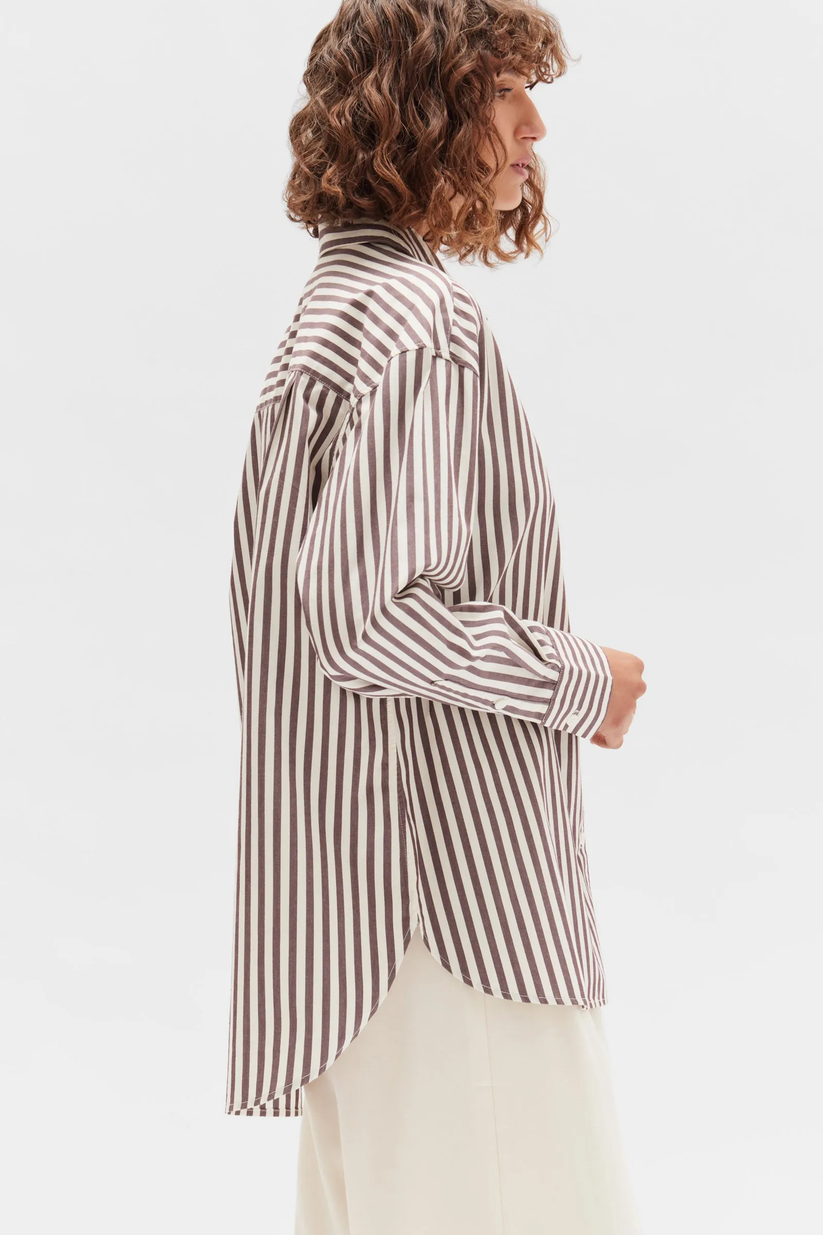 Everyday Poplin Shirt Bordeaux Stripe