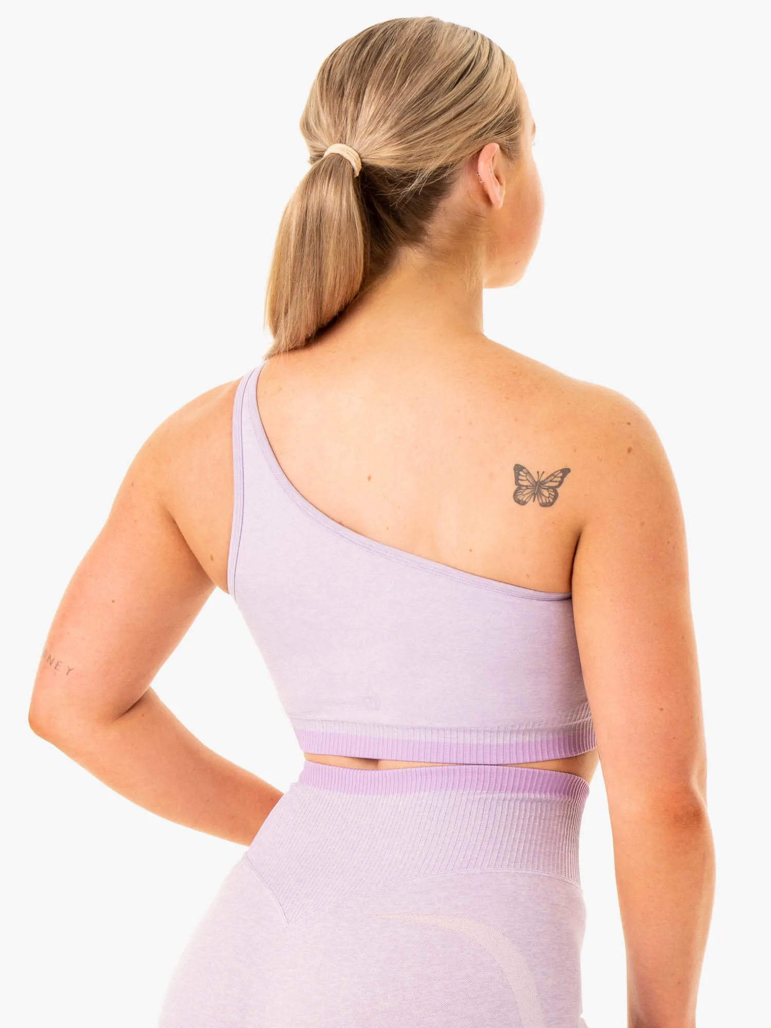 Excel Seamless One Shoulder Sports Bra - Lavender Marl