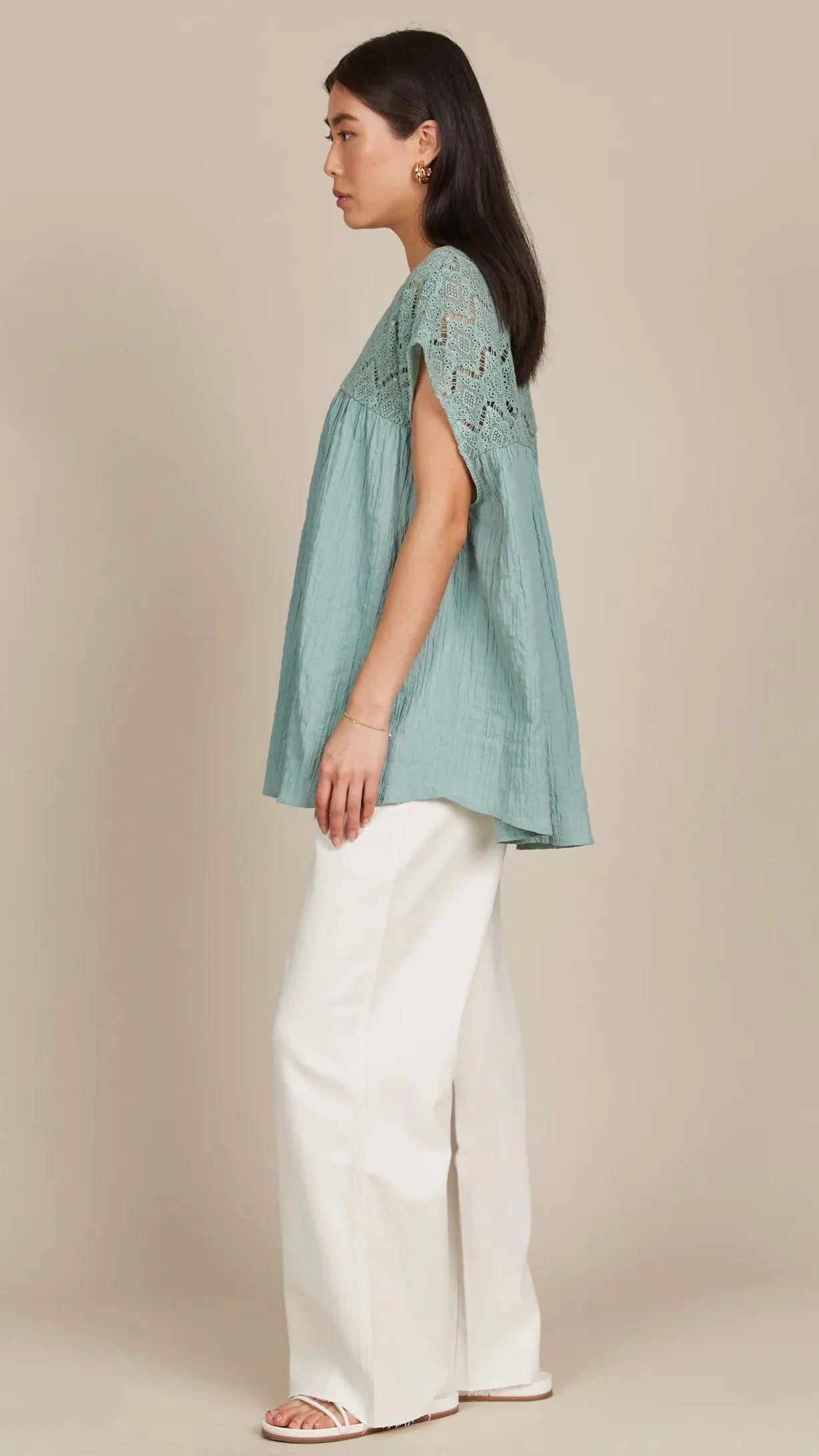 Fleur Relaxed Top Seafoam