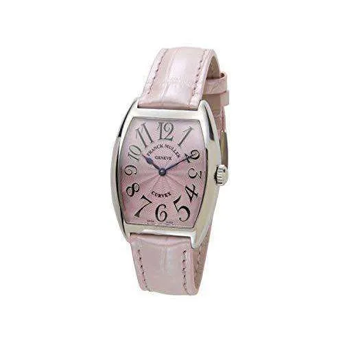 FRANCK MULLER CINTREES CURVEX PINK LEATHER WOMEN WATCH 7502QZ