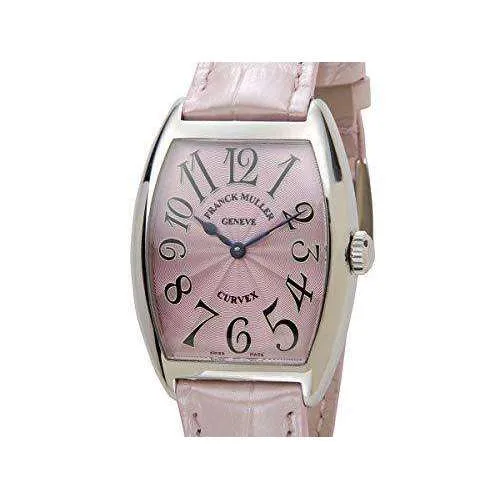 FRANCK MULLER CINTREES CURVEX PINK LEATHER WOMEN WATCH 7502QZ