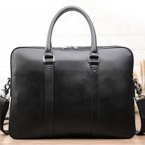 Full Grain Leather Men Handbag Handmade Briefcase Shoulder Messenger Bag