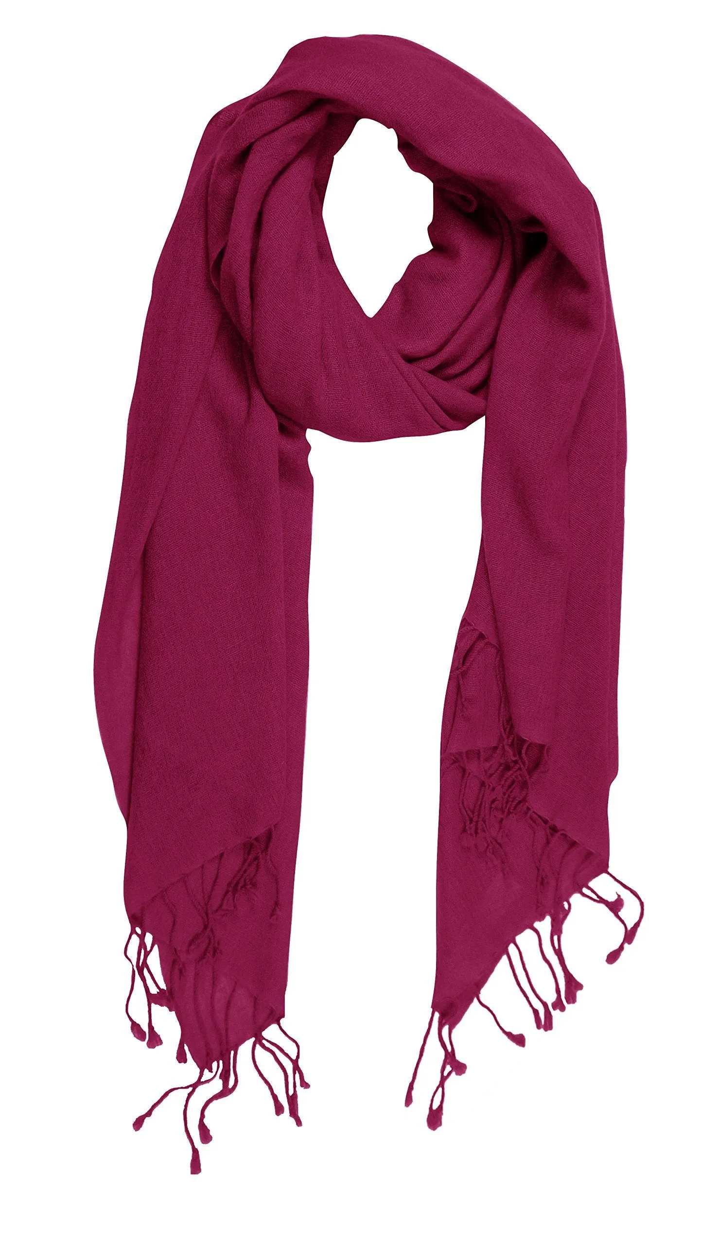 Fuschia Soft and Elegant 100% Pure Wool Pashmina Shawl Wrap Scarves