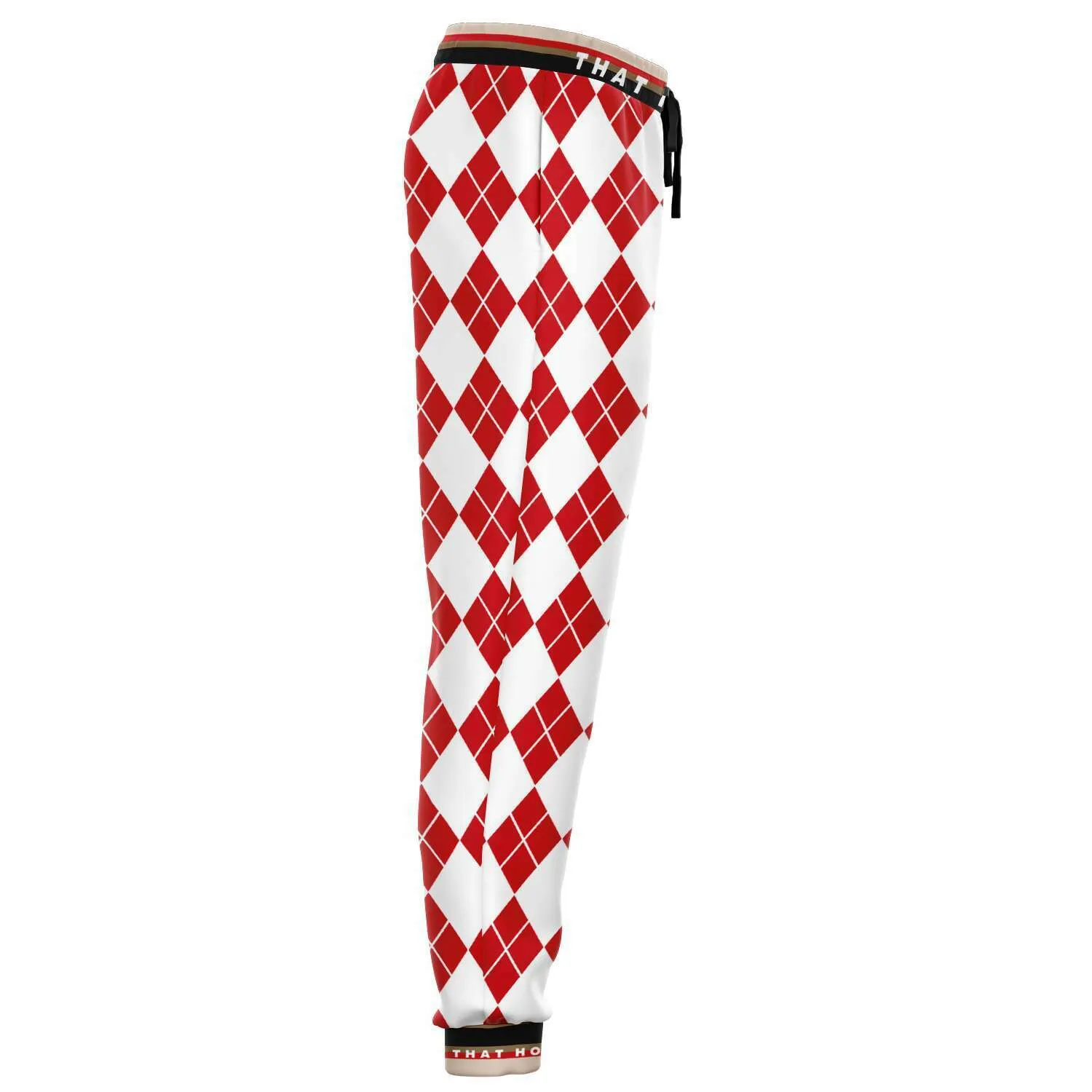 Gold Line Red Argyle Unisex Fleece Joggers