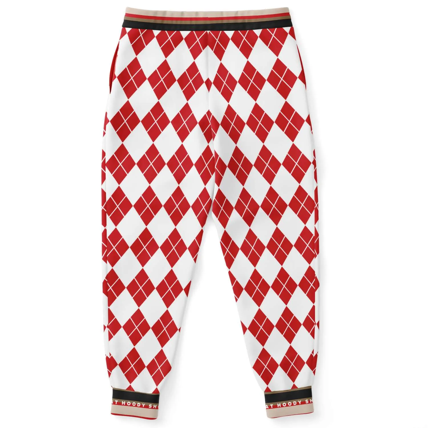 Gold Line Red Argyle Unisex Fleece Joggers