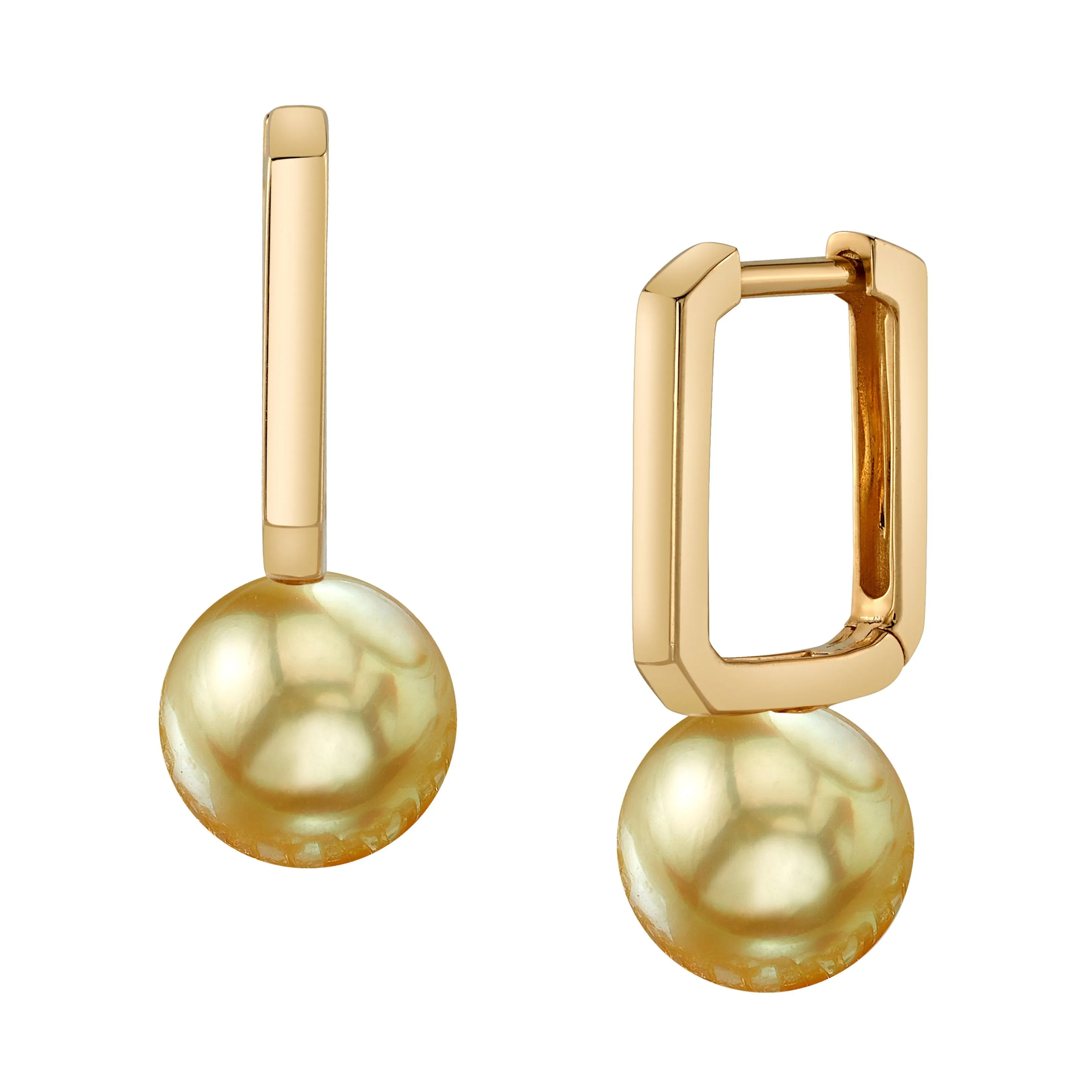 Golden Pearl Huggie Susie Earrings