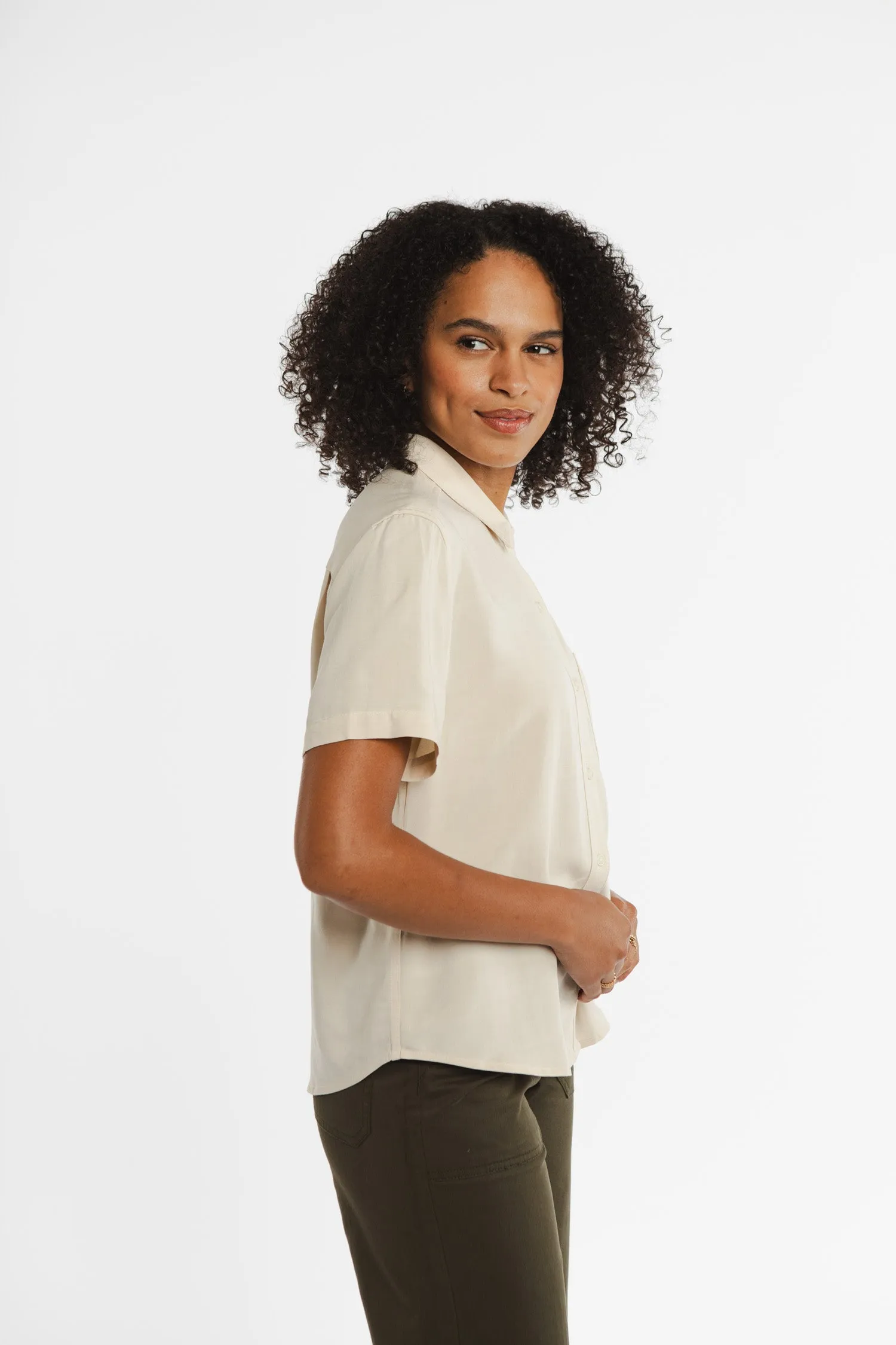 Greer Cropped Shirt / Cream