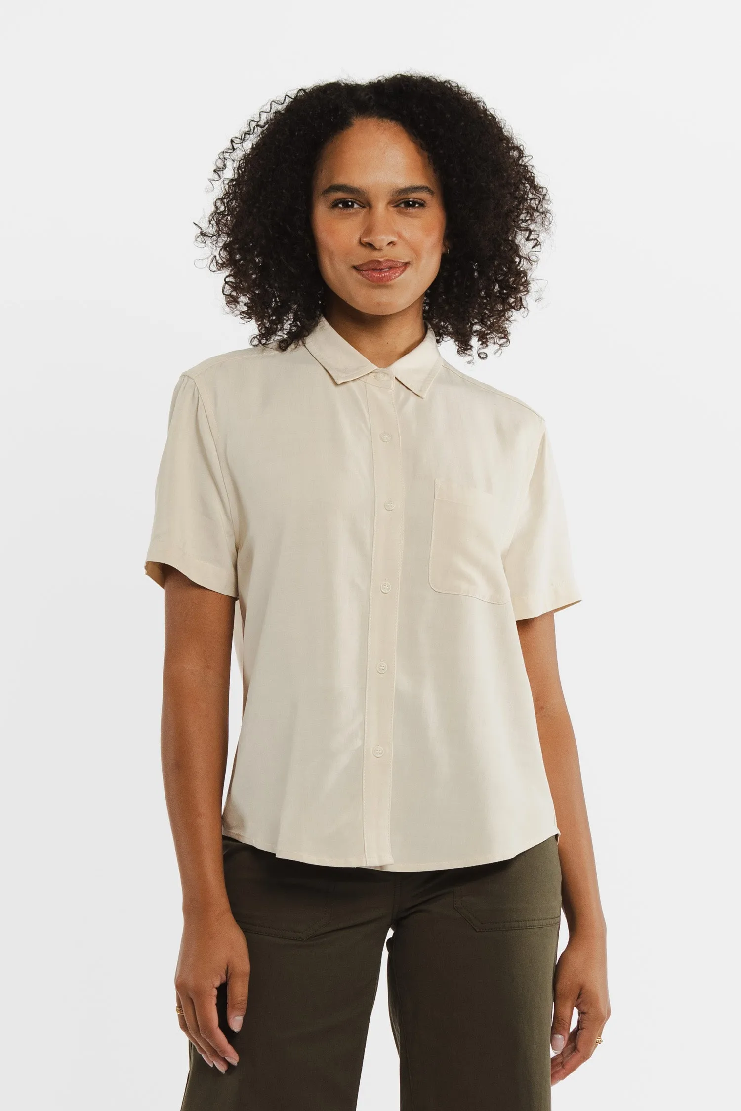 Greer Cropped Shirt / Cream