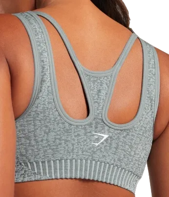 gymshark Grey Marl Seamless Scoop Bra Bnwt UK M