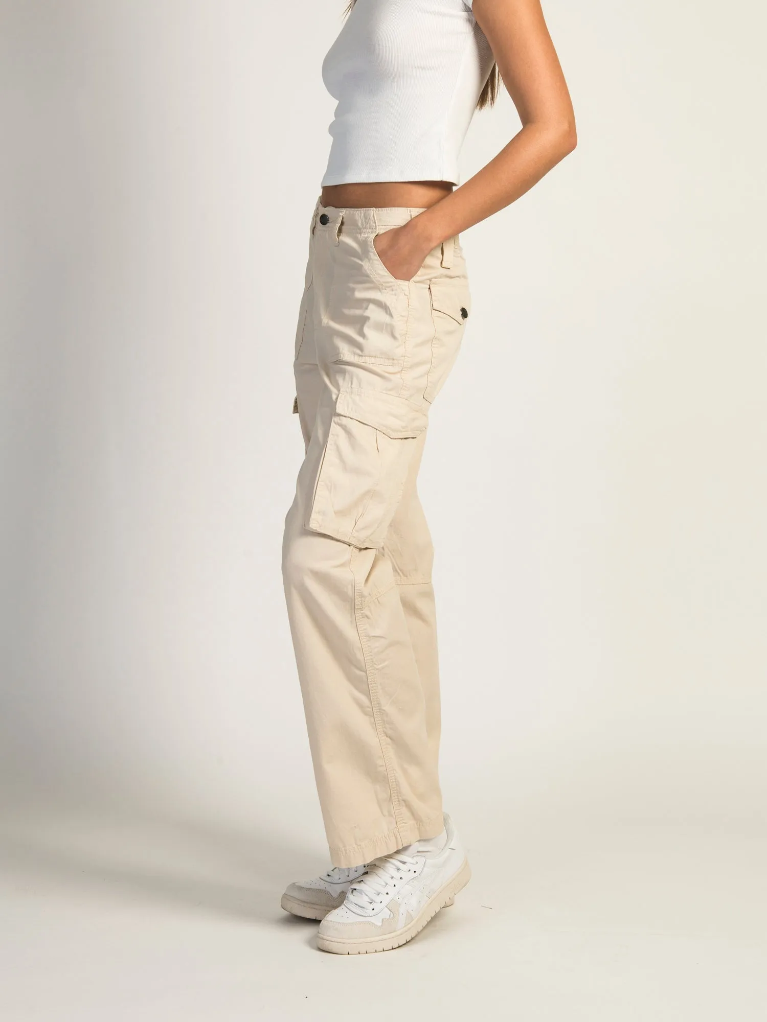 HARLOW PAIGE CARGO PANT - WHITE CAP