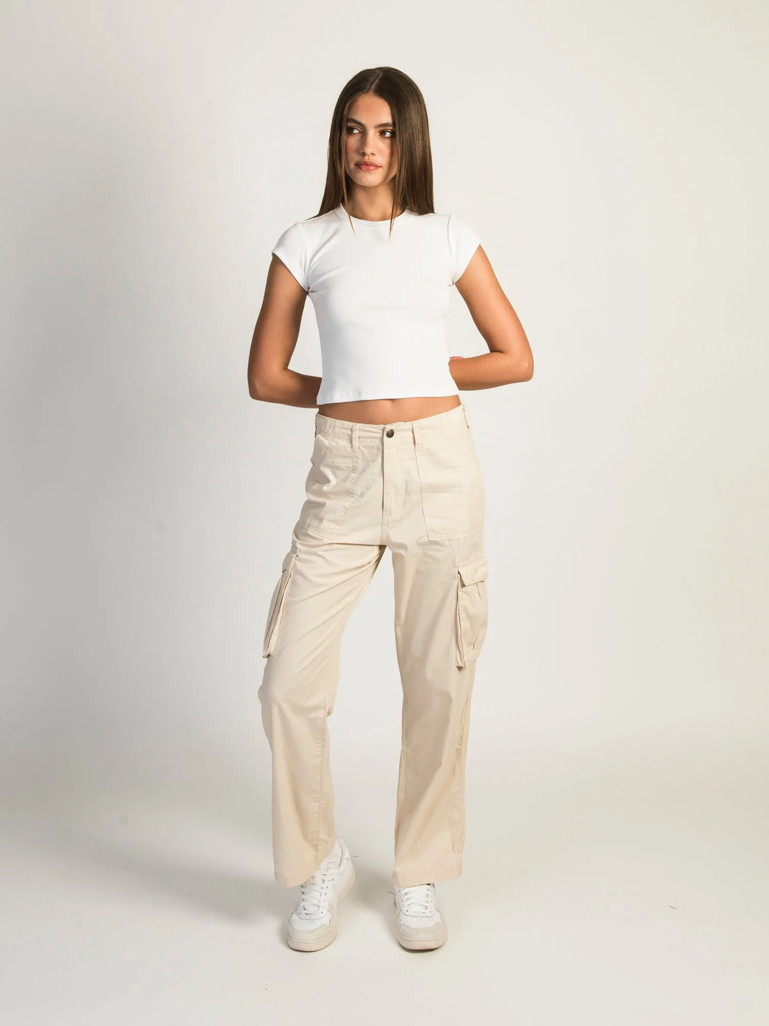 HARLOW PAIGE CARGO PANT - WHITE CAP