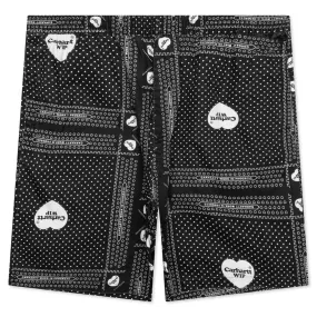 Heart Bandana Short - Black